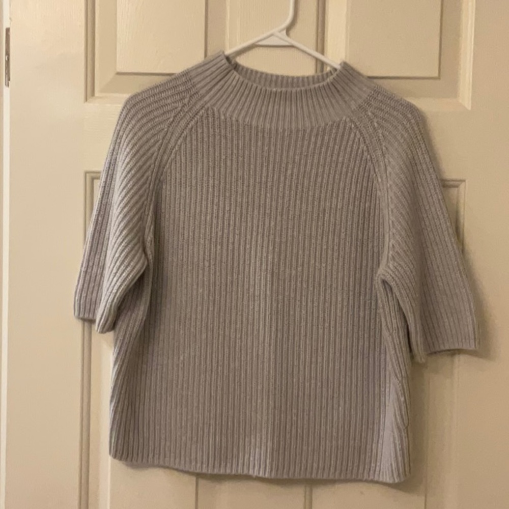 THEORY Gray Ribbed Women's Sweater